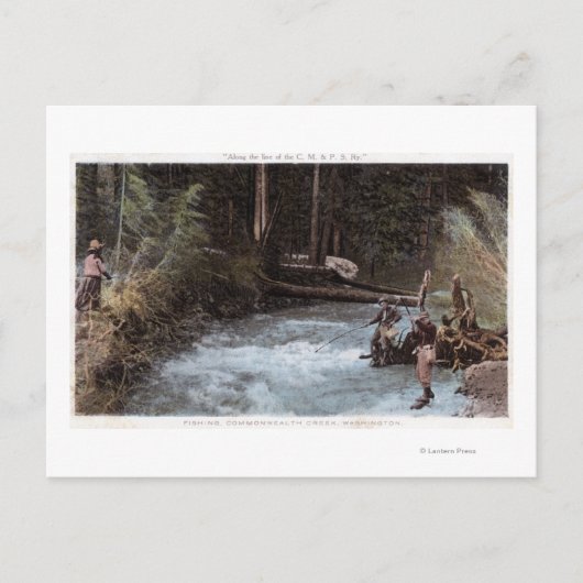 Carte Postale Pêcheurs Pêche à Commonwealth Creek (Devant)