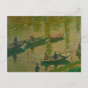 Carte Postale Pêcheurs sur la Seine à Poissy - Claude Monet