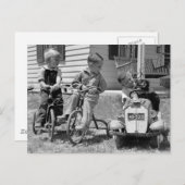 Carte Postale Pedal Power, années 1930 (Devant / Derrière)