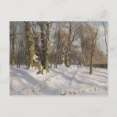 Carte Postale Peder Monsted - Route de forêt neigeuse à la lumiè (Devant)