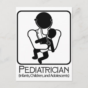 Carte Postale Pédiatre LOGO - médecin pour nourrissons, enfants