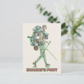 Carte Postale Pédibus randonneur drôle qui marche (Debout devant)