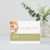 Carte Postale Pédicure Ongles Pédicure Spa Salon Merci Coupon (Debout devant)