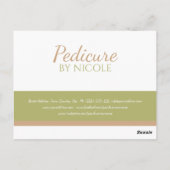 Carte Postale Pédicure Ongles Pédicure Spa Salon Merci Coupon (Dos)