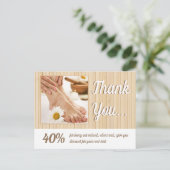 Carte Postale Pédicure Ongles Peducuriste Bamboo Rayures Merci (Debout devant)