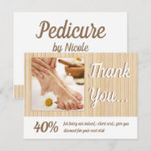 Carte Postale Pédicure Ongles Peducuriste Bamboo Rayures Merci (Devant / Derrière)