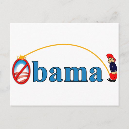 Carte Postale Pee sur Obama (Devant)