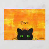 Carte Postale Peek-A-Boo Chat noir Orange Trick-or-Treat (Dos)