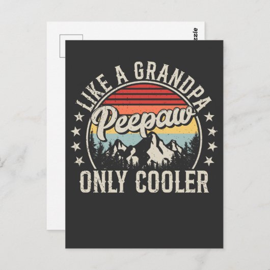 Carte Postale Peepaw comme un grand-père seul Glacière rétro (Devant / Derrière)