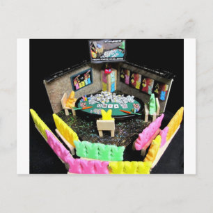 CARTE POSTALE PEEPS POKER DIRIGE LE CHAMPIONNAT