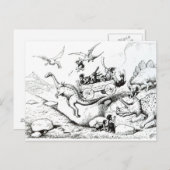 Carte Postale Peeps préhistoriques, 1894 (Devant / Derrière)