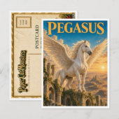 Carte Postale Pégase, monstre de fantasy gothique (Devant / Derrière)