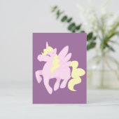 Carte Postale Pégase Unicorne Rose Cute (Unipeg) (Debout devant)