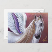 Carte Postale Pegasus au coucher du soleil (Devant / Derrière)