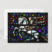 Carte Postale Pegasus Cheval ailé Imaginaire en verre tendu (Devant / Derrière)
