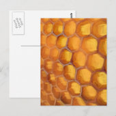 Carte Postale Peigne de miel doux dessin orange jaune brun (Devant / Derrière)