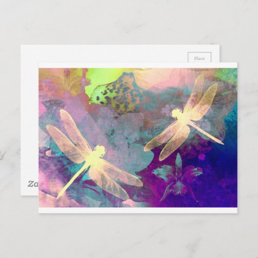 Carte Postale Peindre des libellules (Devant / Derrière)