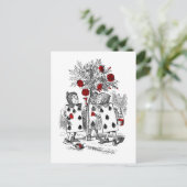 Carte Postale Peindre le rouge Rose (Debout devant)