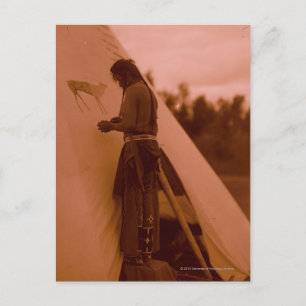 Carte Postale Peindre le signe de sa médecine