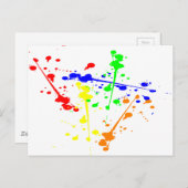 Carte Postale Peindre splash art abstrait coloré (Devant / Derrière)