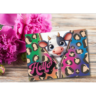 Carte Postale Peindre Une Vache Boo Bonjour