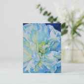 Carte Postale Peine d'aquarelle bleu blanc romantique (Debout devant)