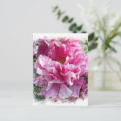 Carte Postale *~* Peine rose Peony Peinture Impressionnisme arti (Debout devant)