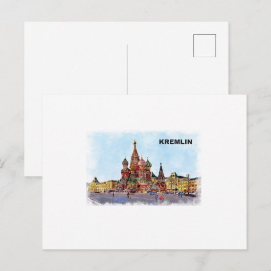 Carte Postale peint Kremlin (Devant / Derrière)