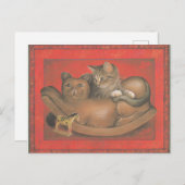 Carte postale peinte au chat (Devant / Derrière)