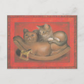 Carte postale peinte au chat (Devant)