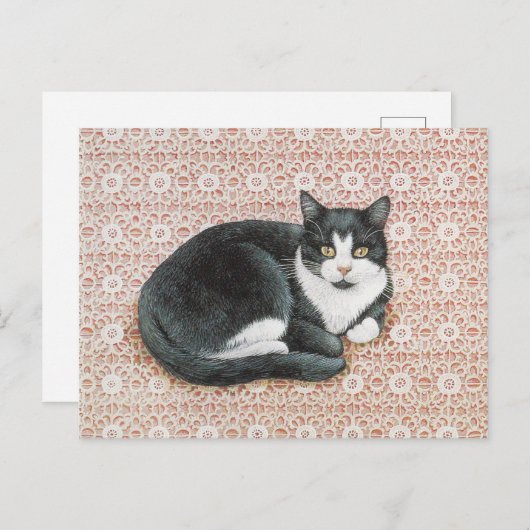 CARTE POSTALE PEINTE CAT (Devant / Derrière)