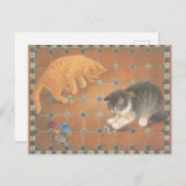 CARTE POSTALE PEINTE CAT (Devant / Derrière)