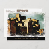 Carte postale peinte du Maroc (Devant / Derrière)