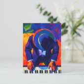 Carte Postale Peintre de jazz Abstrait Coloré (Debout devant)