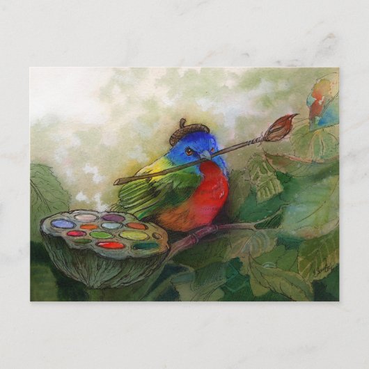 Carte Postale Peintre Peint Bunting Bird (Devant)