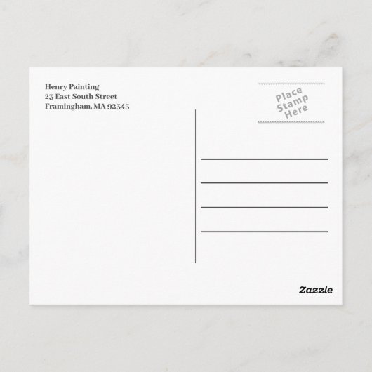 Carte postale Peinture (Dos)