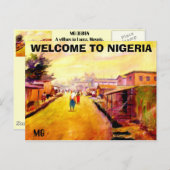 Carte Postale PEINTURE 5 copie, BIENVENUE AU NIGERIA, MG (Devant / Derrière)