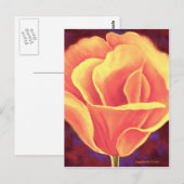 Carte Postale Peinture à fleurs de pavot jaune - Multi (Devant / Derrière)