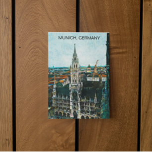 Carte Postale Peinture à huile colorée Munich Allemagne