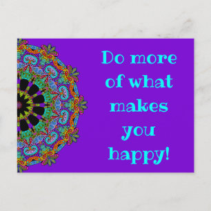 Carte Postale Peinture à la main Mandala Horloge Face 24