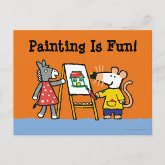 Carte Postale Peinture à la marmite et à la goutte à l'école mat