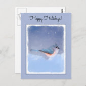 Carte Postale Peinture à la souris - Oiseau original (Devant / Derrière)