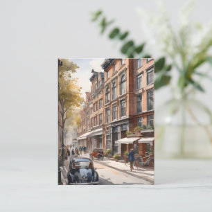 Carte Postale peinture à l'aquarelle d'Amsterdam