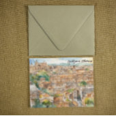 Carte Postale Peinture à l'aquarelle de la silhouette de Ljublja