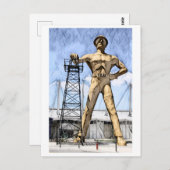 Carte Postale Peinture à l'aquarelle de la statue de Driller d'o (Devant / Derrière)