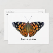 Carte Postale Peinture à l'aquarelle de papillon peint (Devant / Derrière)