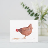 Carte Postale Peinture à l'aquarelle de poulet (Debout devant)