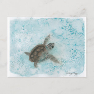 Carte Postale Peinture à l'aquarelle de tortue