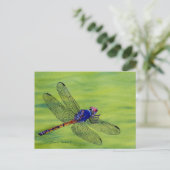 Carte Postale Peinture à l'aquarelle des libellules (Debout devant)