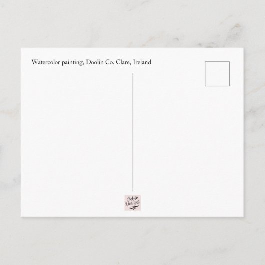 Carte Postale Peinture à l'aquarelle, Doolin, Comté de Clare (Dos)